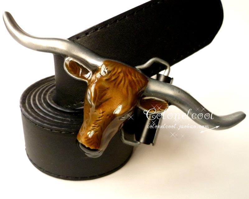    Ȳ Ӹ Ʈ    Ȳ    & S ݼ  135cm PU Ʈ  Ŭ/Value Recommended Color Bull head belt buckle orange long Ox horn weapon Men&s